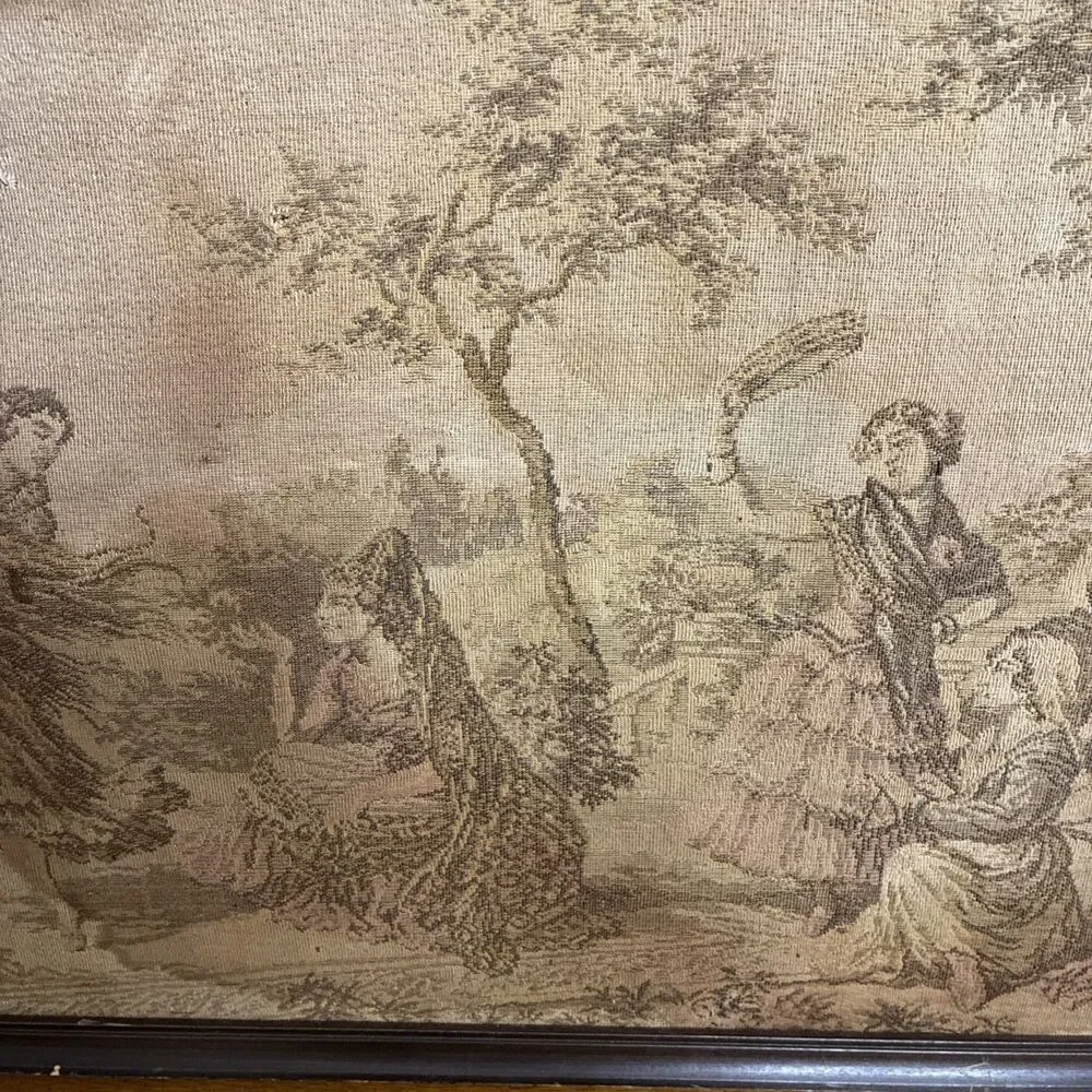 Vintage French (?) European Needlepoint Tapestry   18 Tall x 26.25 Wide x 2 Deep